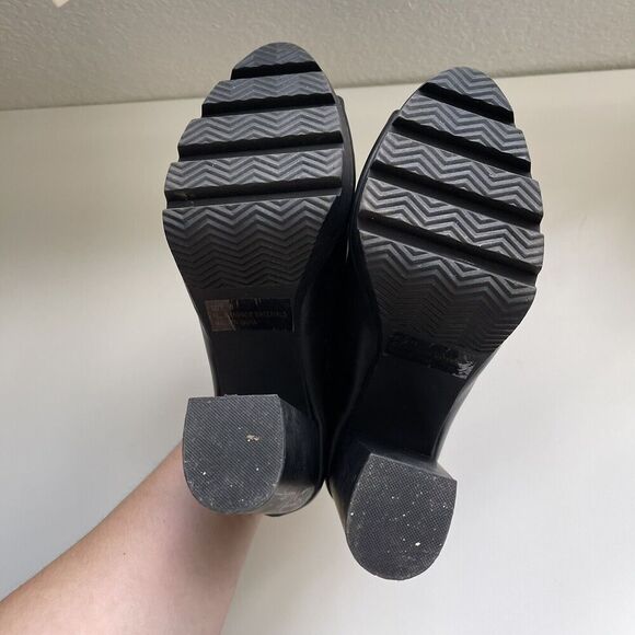 Qupid Y2K Peep Toe Chunky Platform Heeled Sandals Whimsygoth Grunge Black Sz 8 - Picture 9 of 10